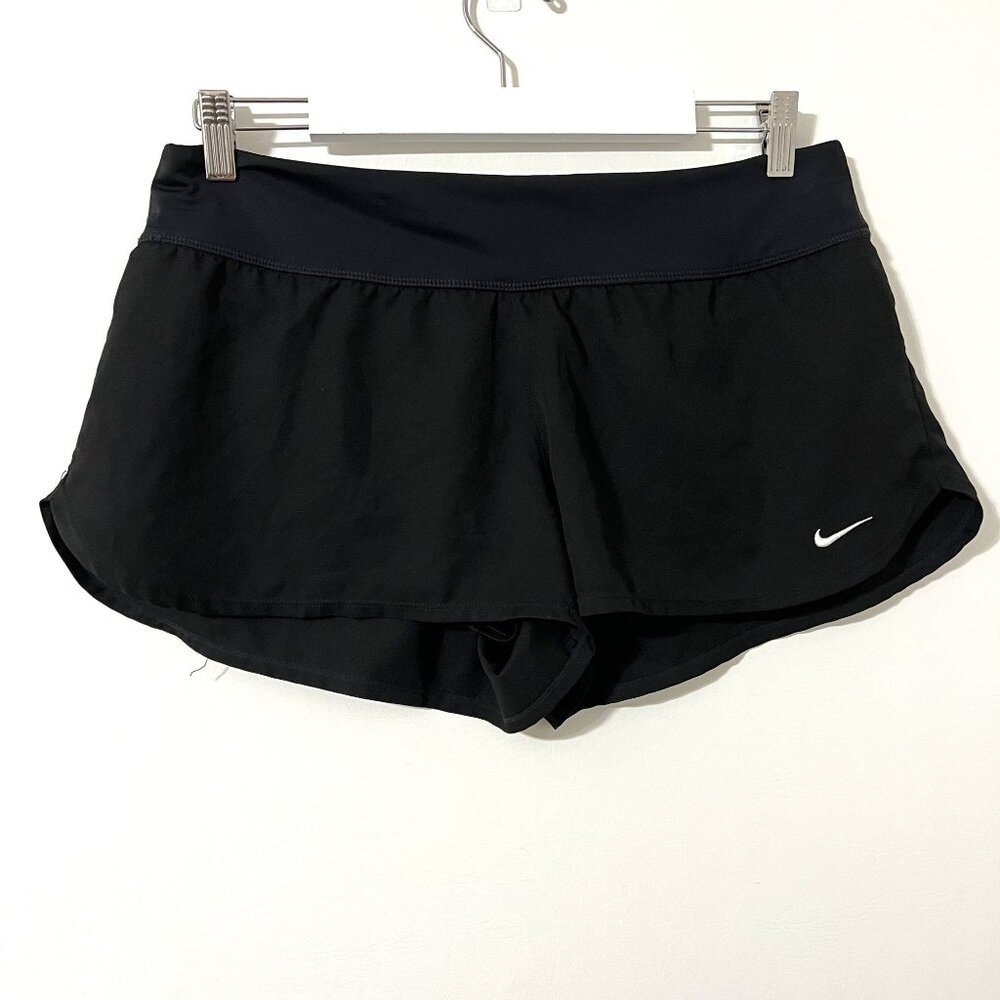 Nike Black Women's Dri-Fit Running  2" Inseam Lined Shorts Workout Size L